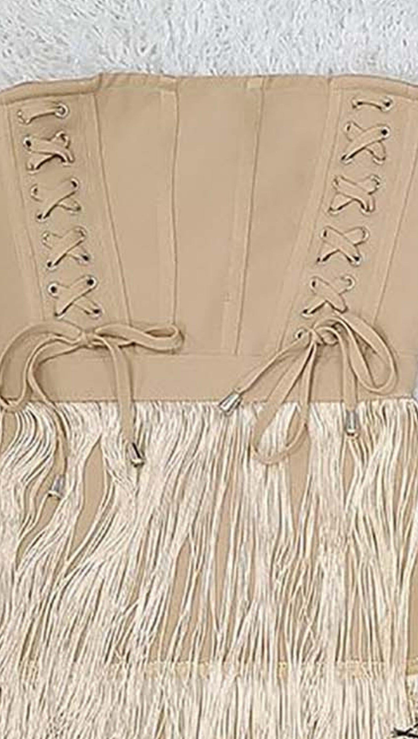 BANDEAU TASSEL MINI DRESS
