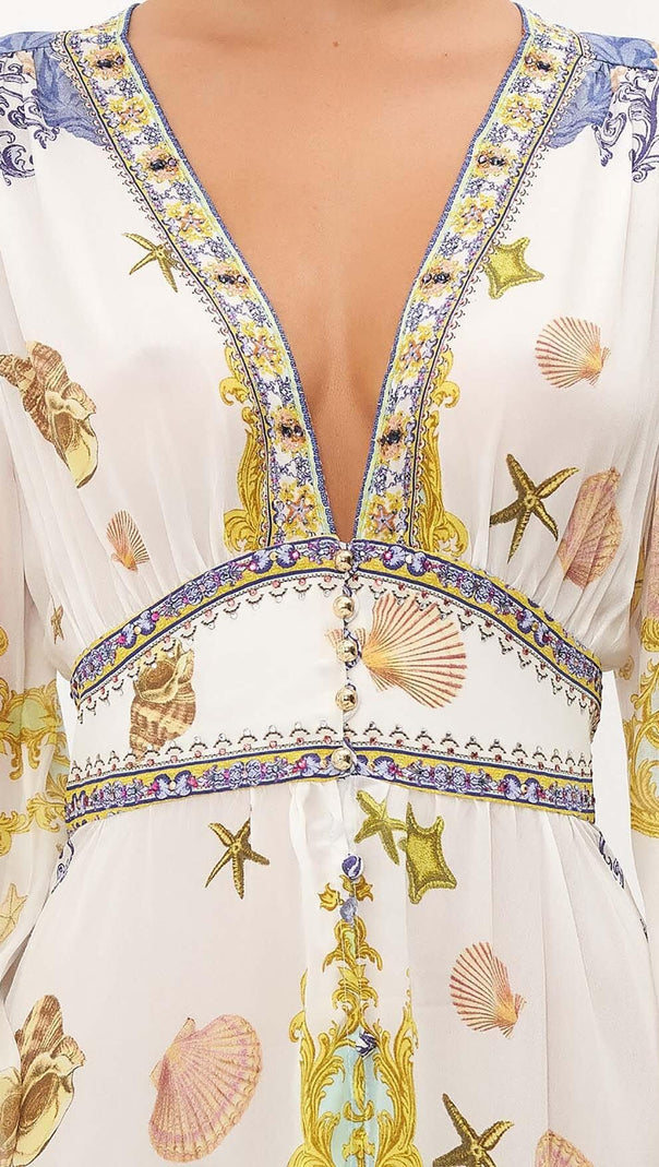 AIIZIE BAROQUE PRINT BUTTON MAXI DRESS - product image