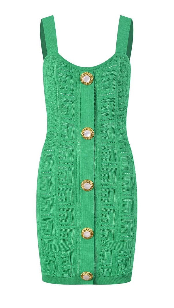 AIIZIE BODYCON KNIT MINI DRESS IN GREEN - product image