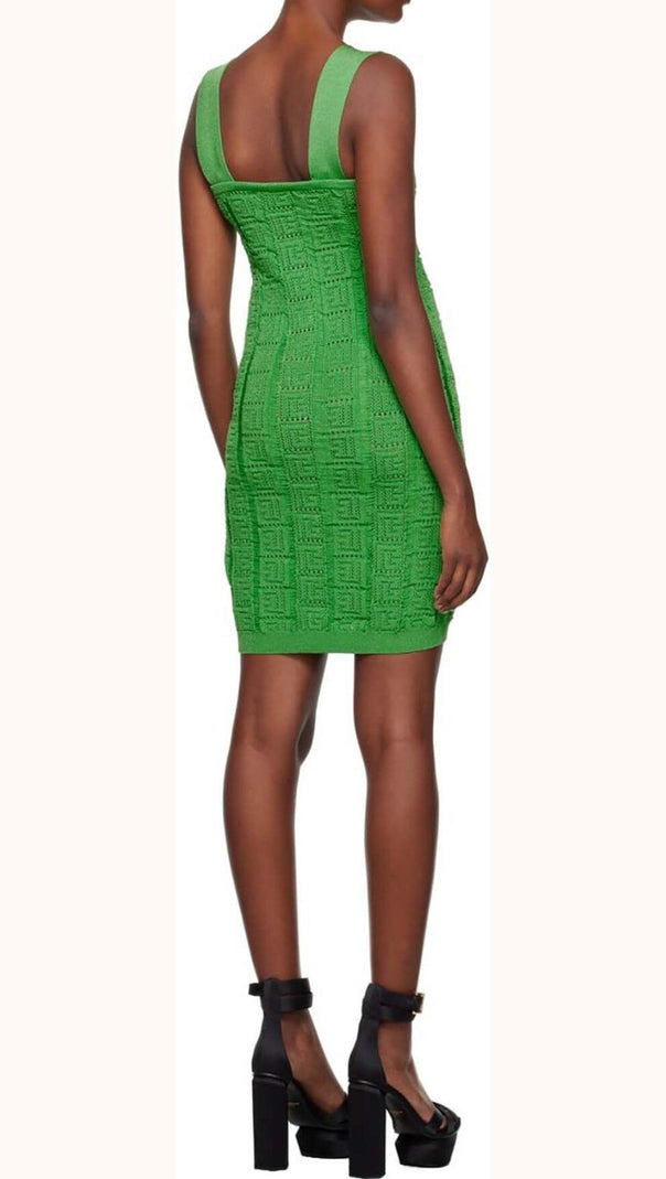 AIIZIE BODYCON KNIT MINI DRESS IN GREEN - product image