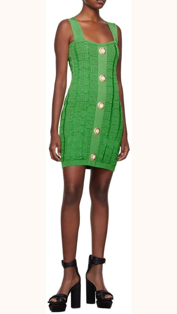 AIIZIE BODYCON KNIT MINI DRESS IN GREEN - product image