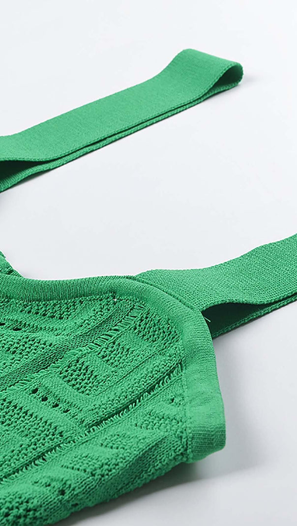 AIIZIE BODYCON KNIT MINI DRESS IN GREEN - product image