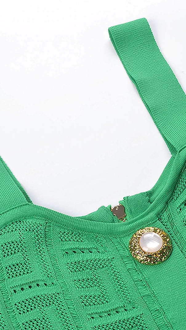 AIIZIE BODYCON KNIT MINI DRESS IN GREEN - product image