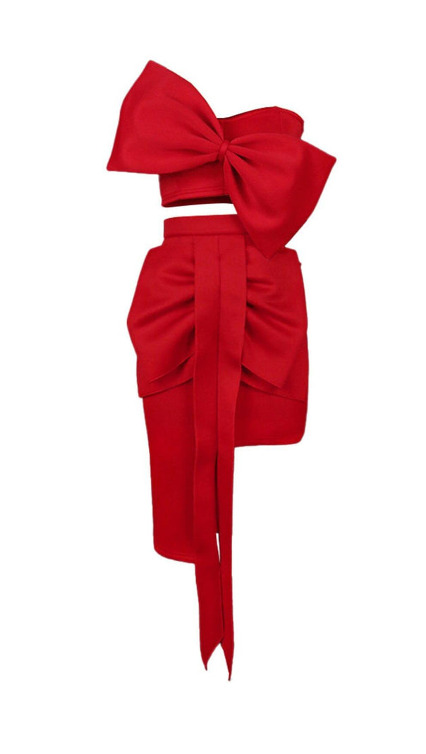 AIIZIE BOW EMBELLSHIED SKIRT SET - product image