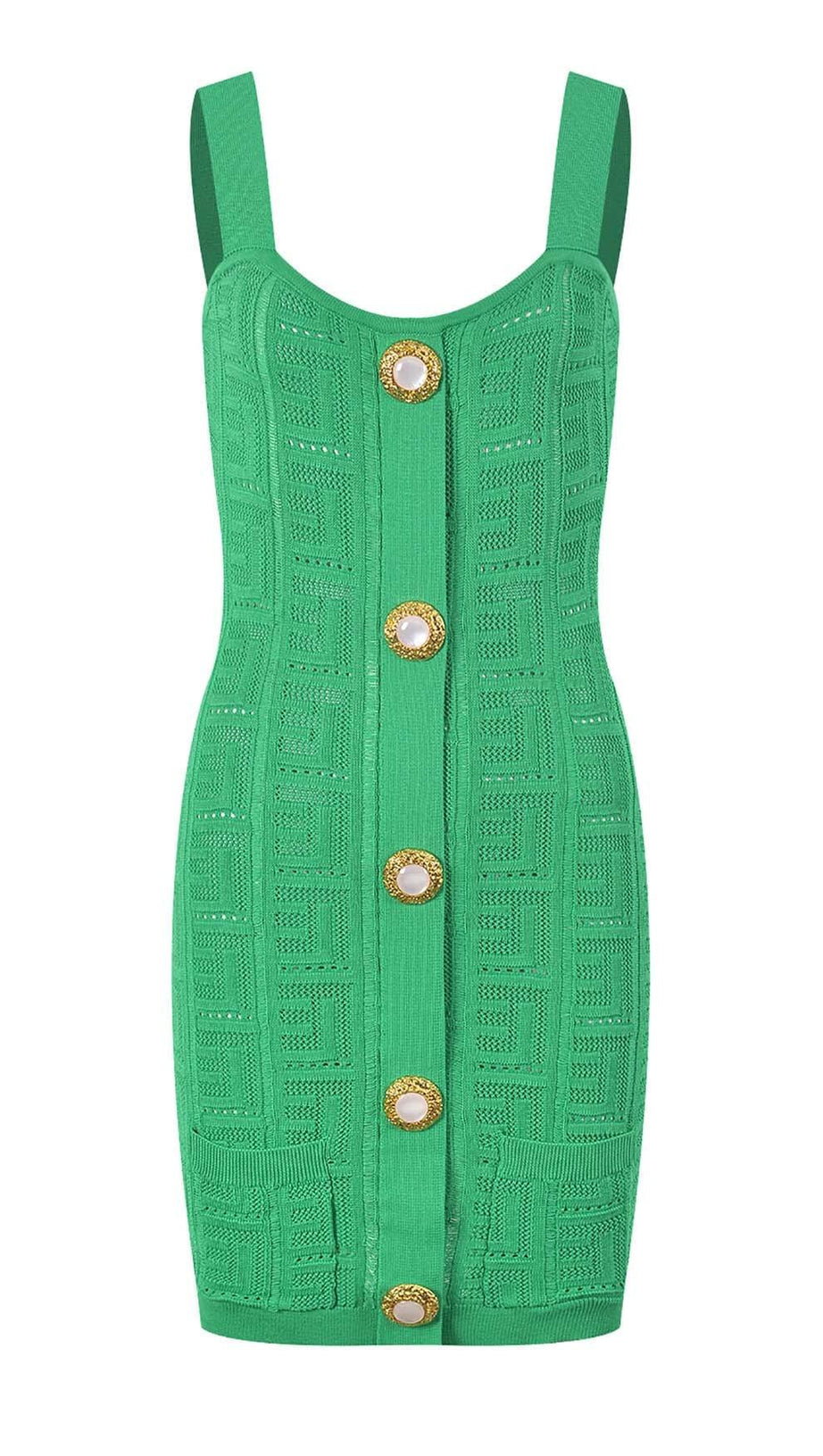 BODYCON KNIT MINI DRESS IN GREEN