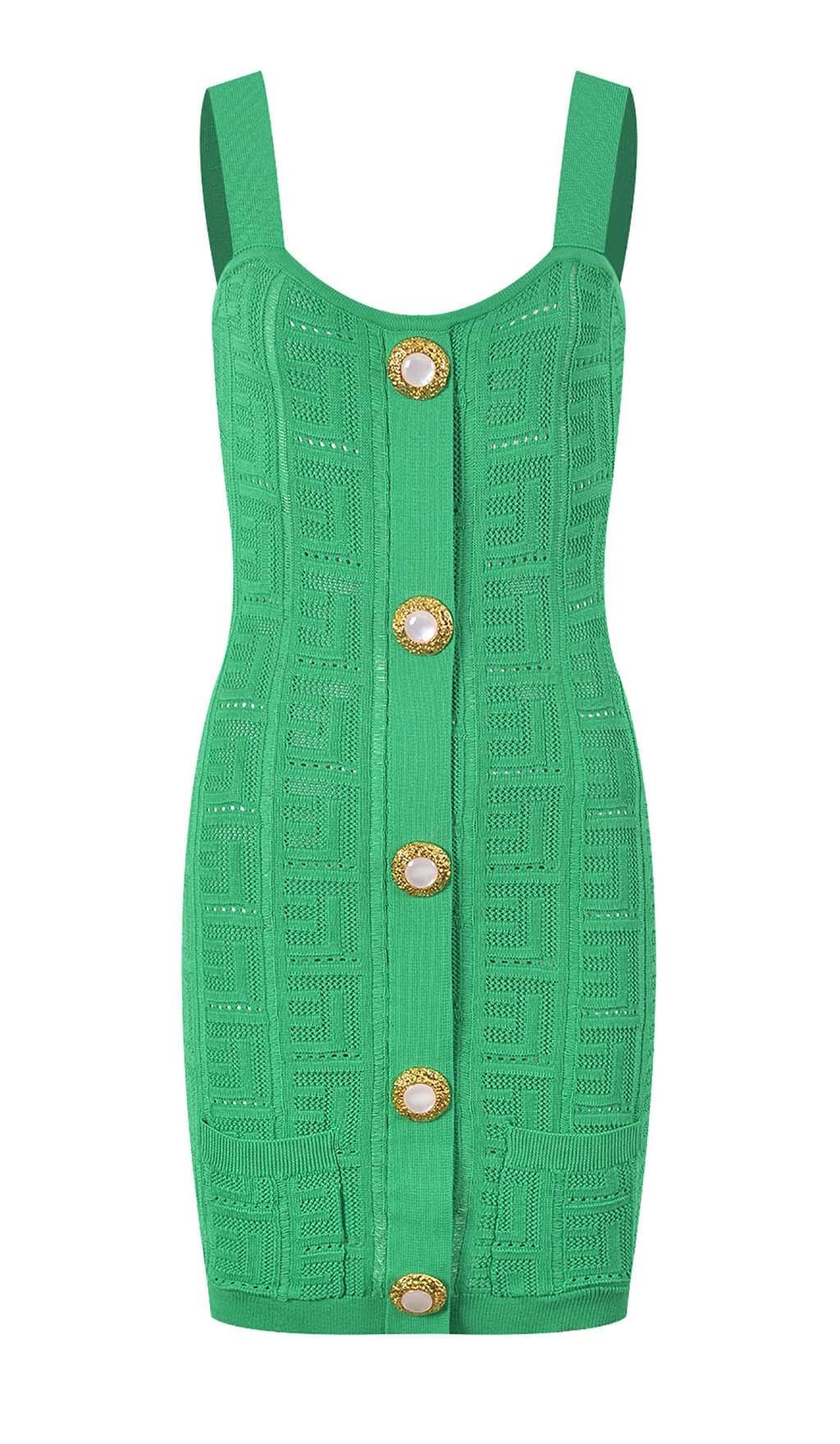 MINI ABITO ADERENTE IN MAGLIA VERDE