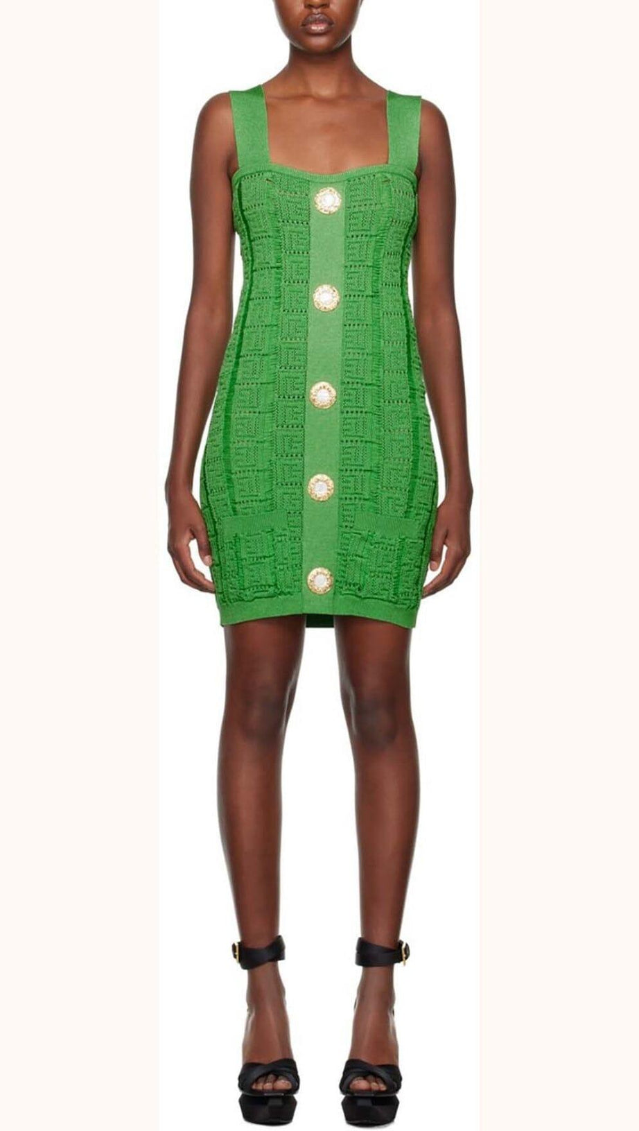 Figurbetontes Minikleid aus Strick in Grün