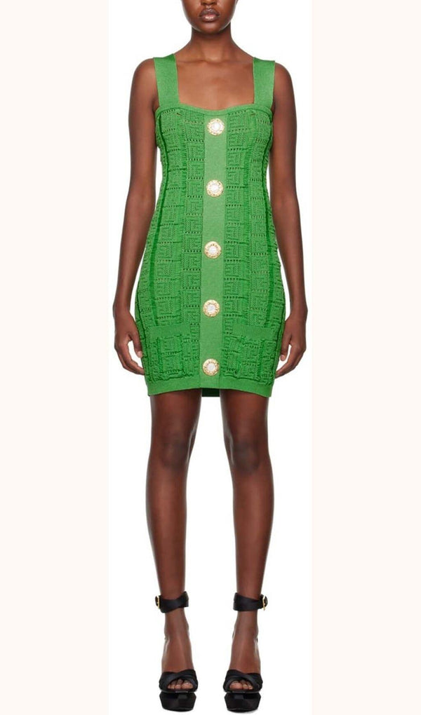 BODYCON KNIT MINI DRESS IN GREEN