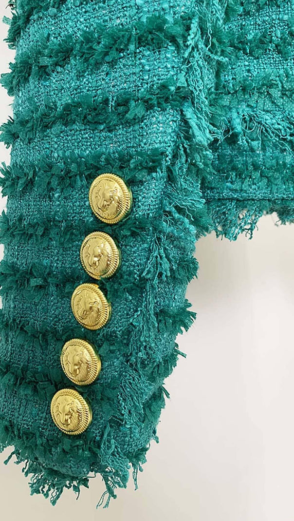 AIIZIE COTTON-BLEND TWEED JACKET IN GREEN - product image