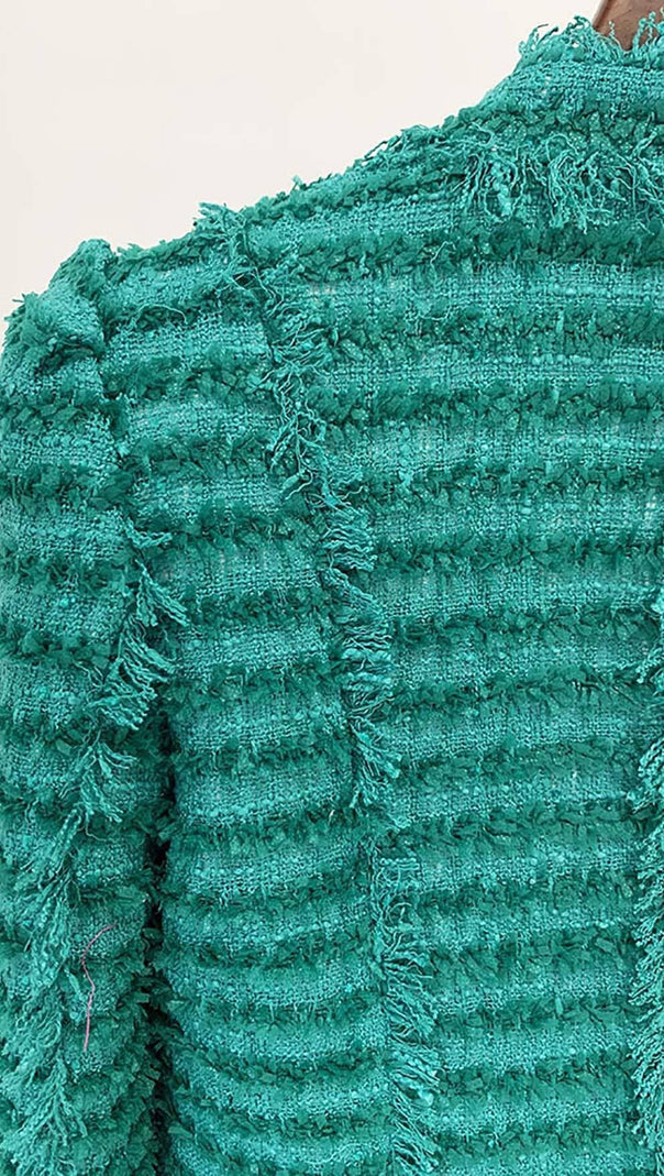 AIIZIE COTTON-BLEND TWEED JACKET IN GREEN - product image