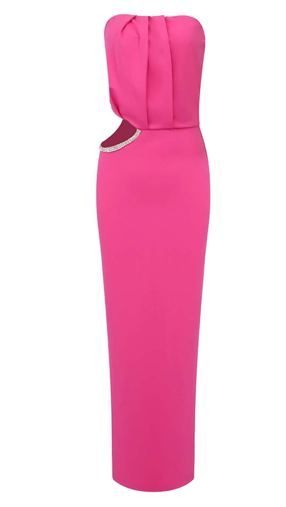 CUTOUT STRAPLESS MAXI DRESS IN PINK