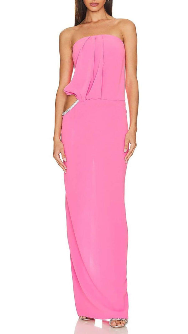AIIZIE CUTOUT STRAPLESS MAXI DRESS IN PINK - product image