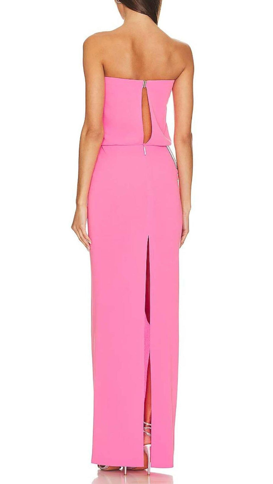 CUTOUT STRAPLESS MAXI DRESS IN PINK