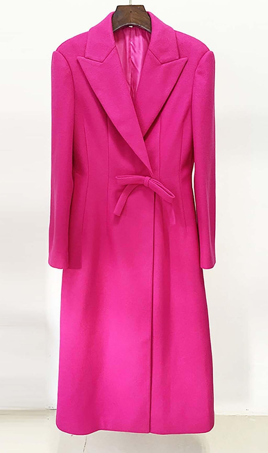 DOUBLE WOOL BLEND LONG COAT IN PINK