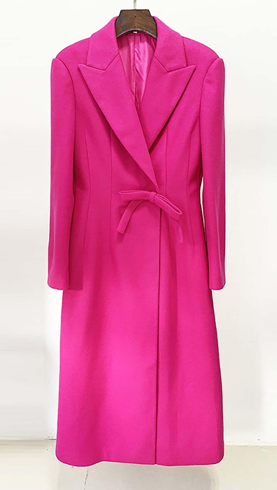 DOUBLE WOOL BLEND LONG COAT IN PINK