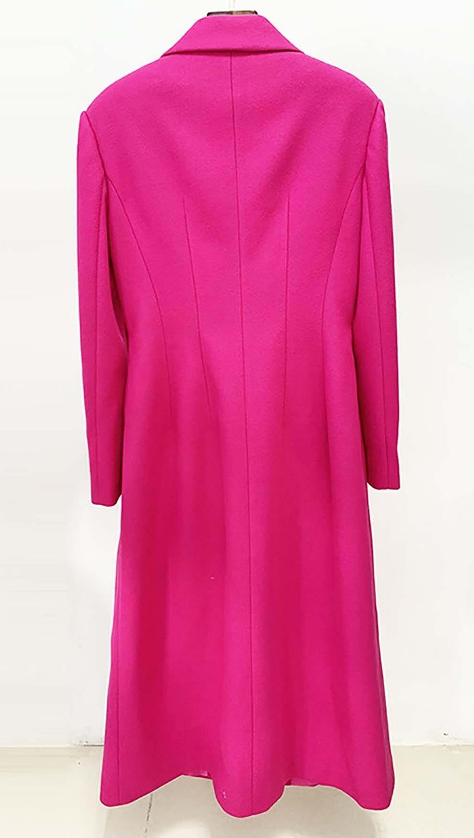 DOUBLE WOOL BLEND LONG COAT IN PINK