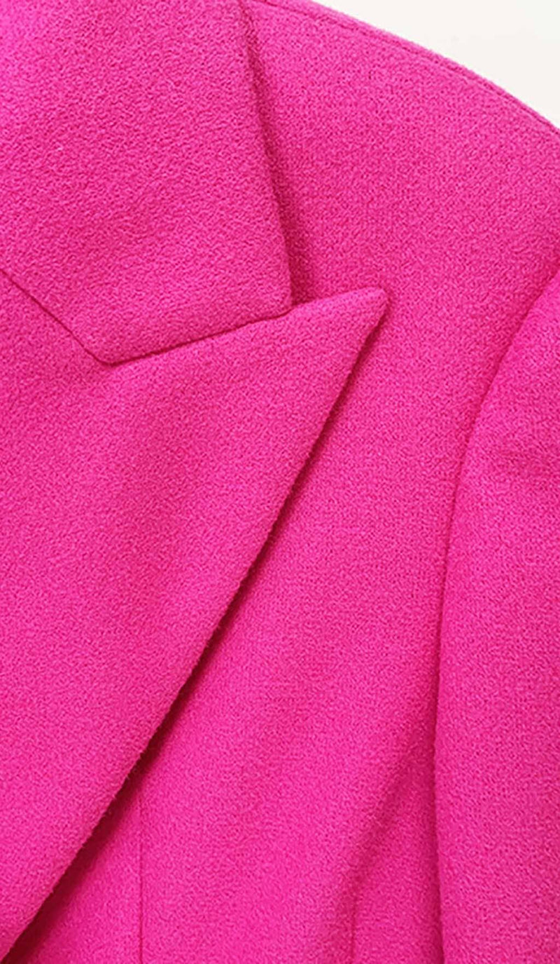 DOUBLE WOOL BLEND LONG COAT IN PINK