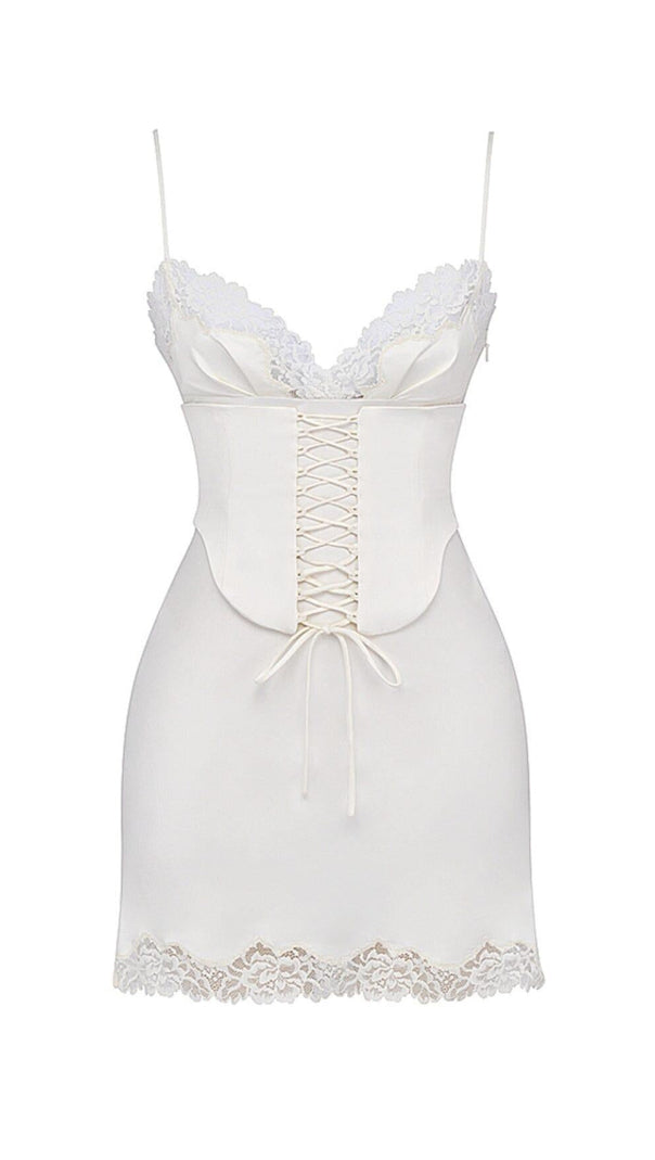 AIIZIE IVORY SATIN SLIP DRESS - product image