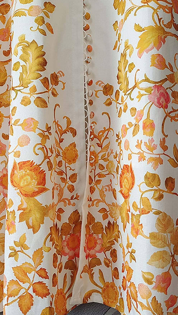AIIZIE FLORAL-PRINT ROPE BELT MIDI DRESS IN IVORY - product image