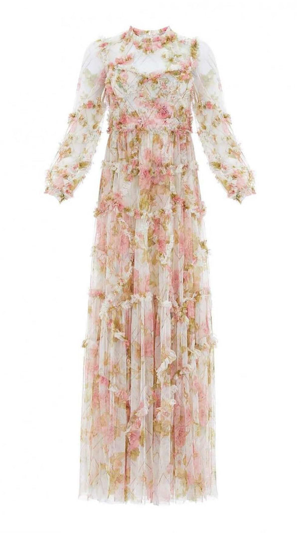 AIIZIE FLORAL-PRINT RUFFLED MAXI DRESS - product image