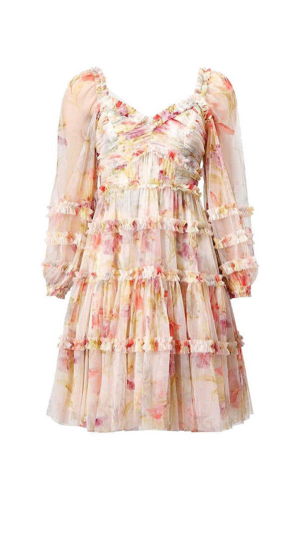 AIIZIE FLORAL-PRINT RUFFLED MIDI DRESS - product image