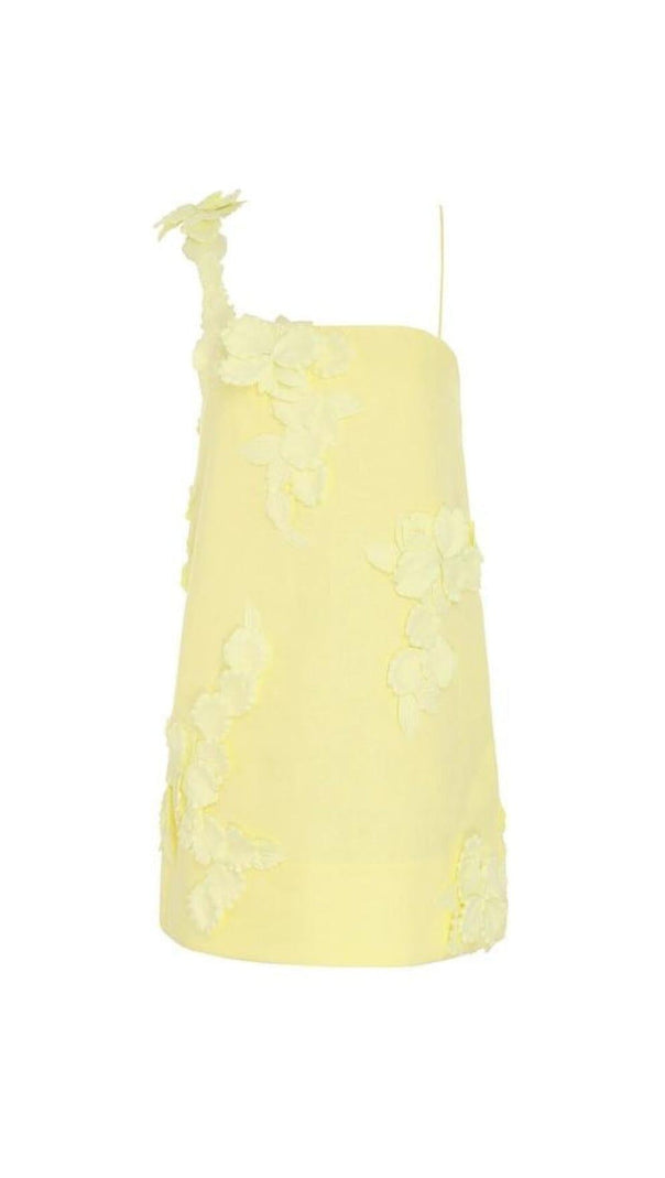 AIIZIE HIGH TIDE FLOWER EMBELLISHED LINEN MINI DRESS - product image