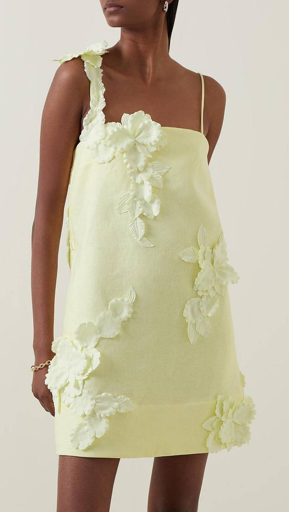 HIGH TIDE MINIKLEID AUS LEINEN MIT BLUMEN