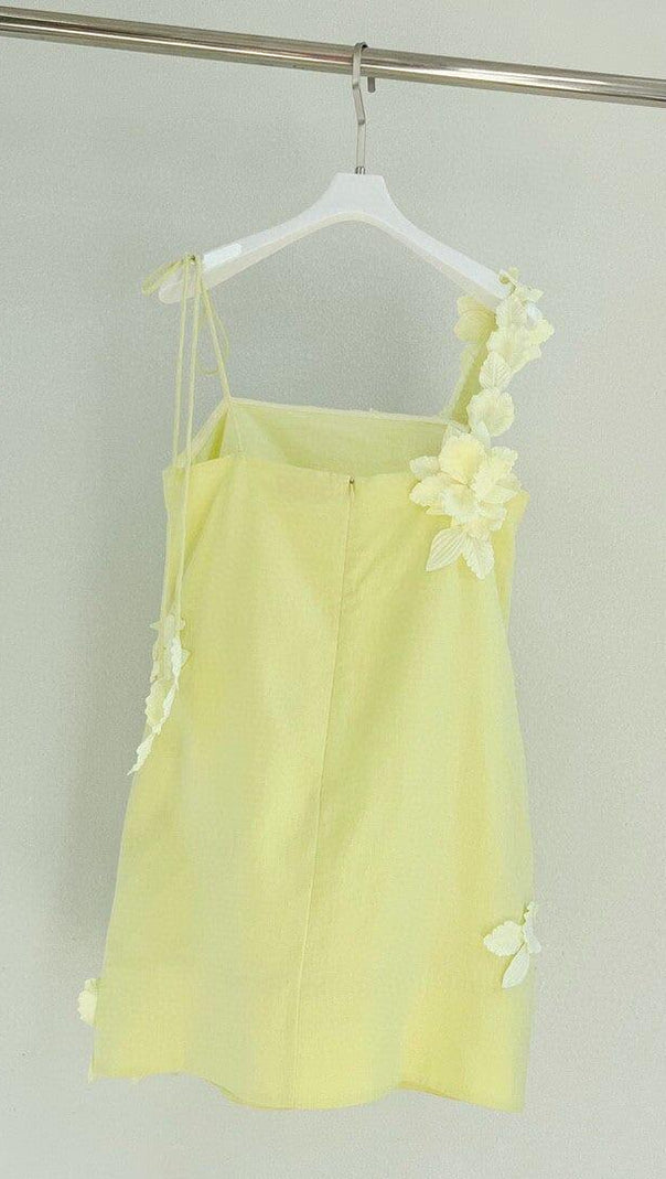 AIIZIE HIGH TIDE FLOWER EMBELLISHED LINEN MINI DRESS - product image
