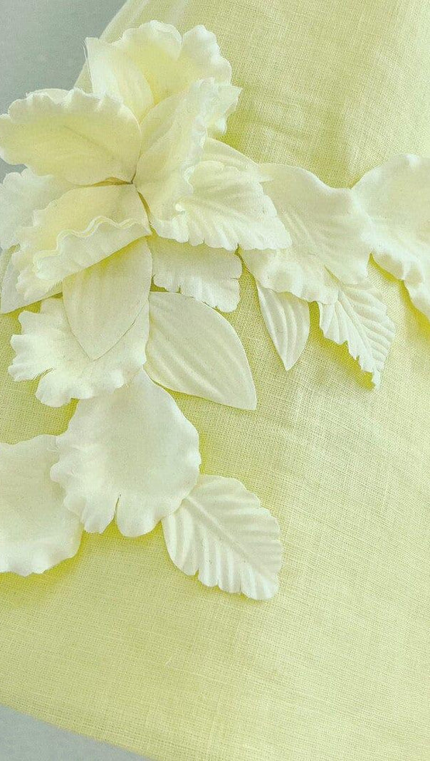 MINI ABITO IN LINO CON DECORAZIONI A FIORI HIGH TIDE