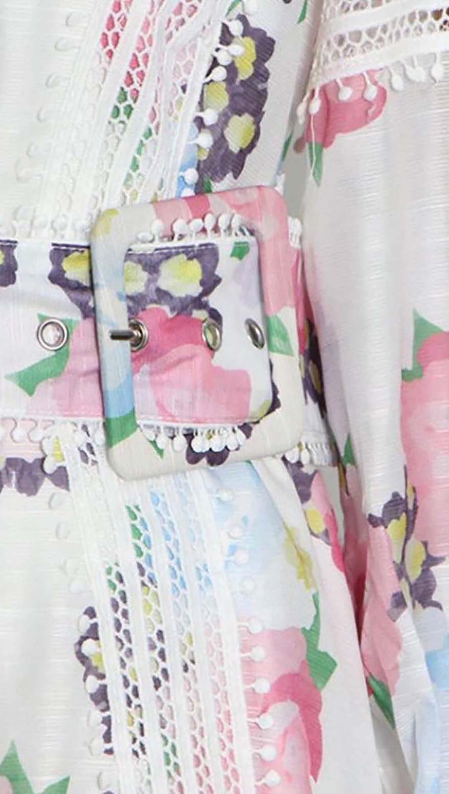 LACE TRIM LANTERN SLEEVE MINI DRESS IN FLORAL