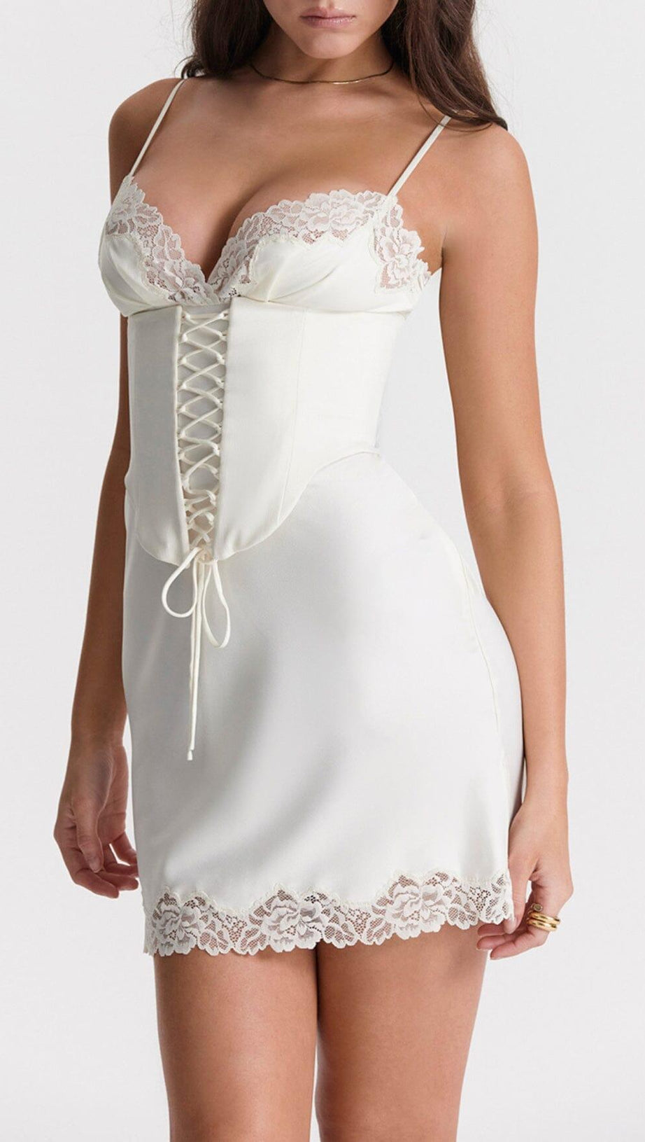 IVORY SATIN SLIP DRESS