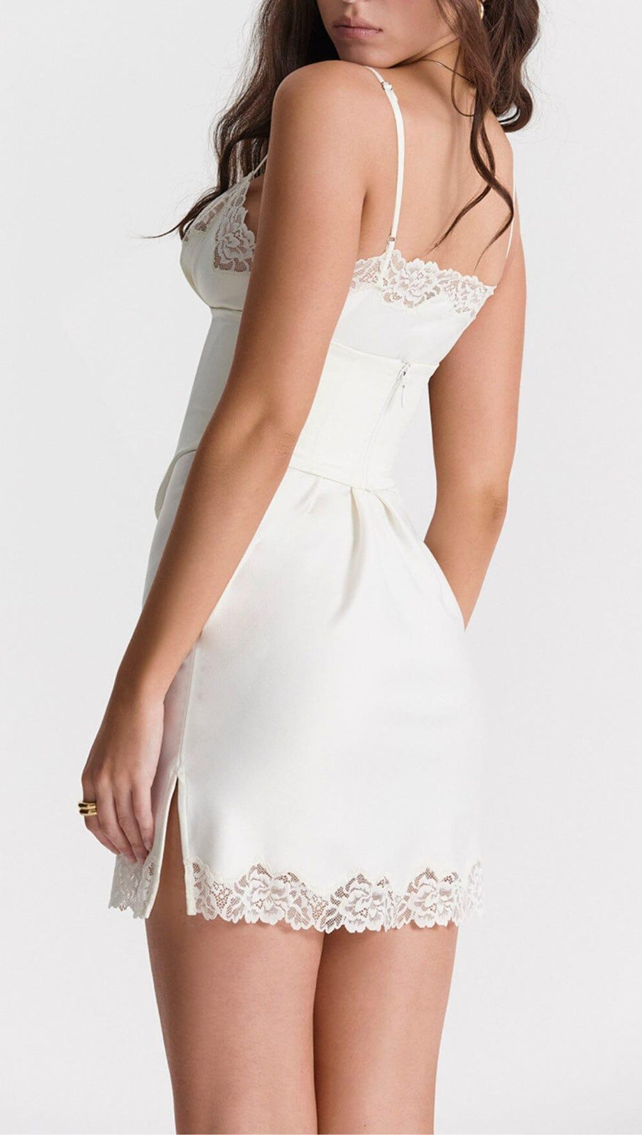 IVORY SATIN SLIP DRESS