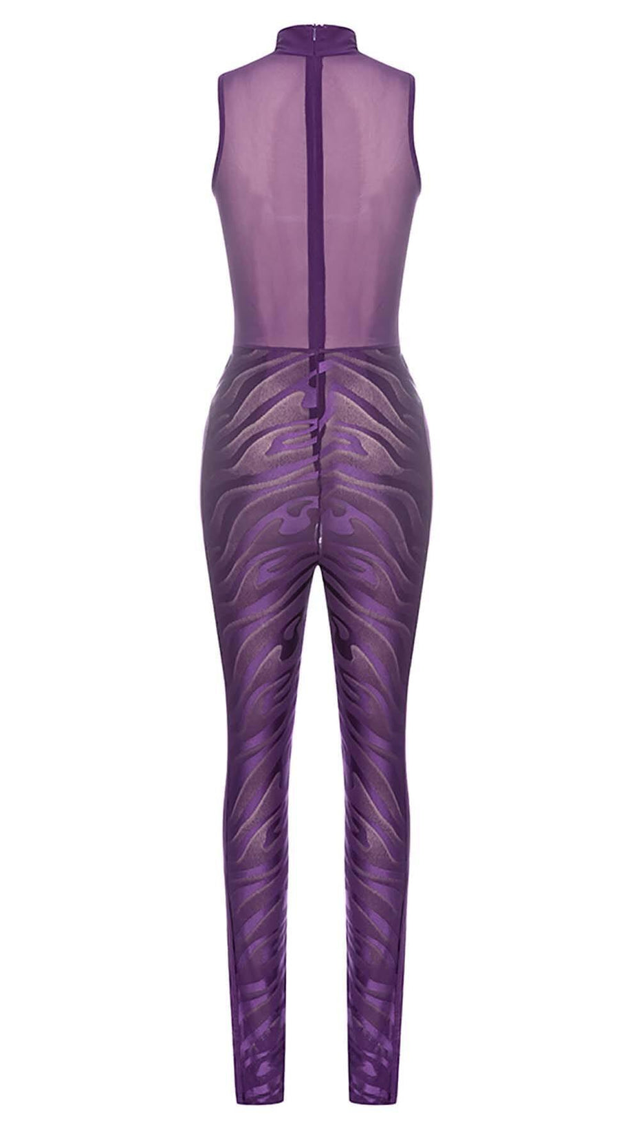 TUTA ADERENTE CON MANICHE SCOPERTE VIOLA