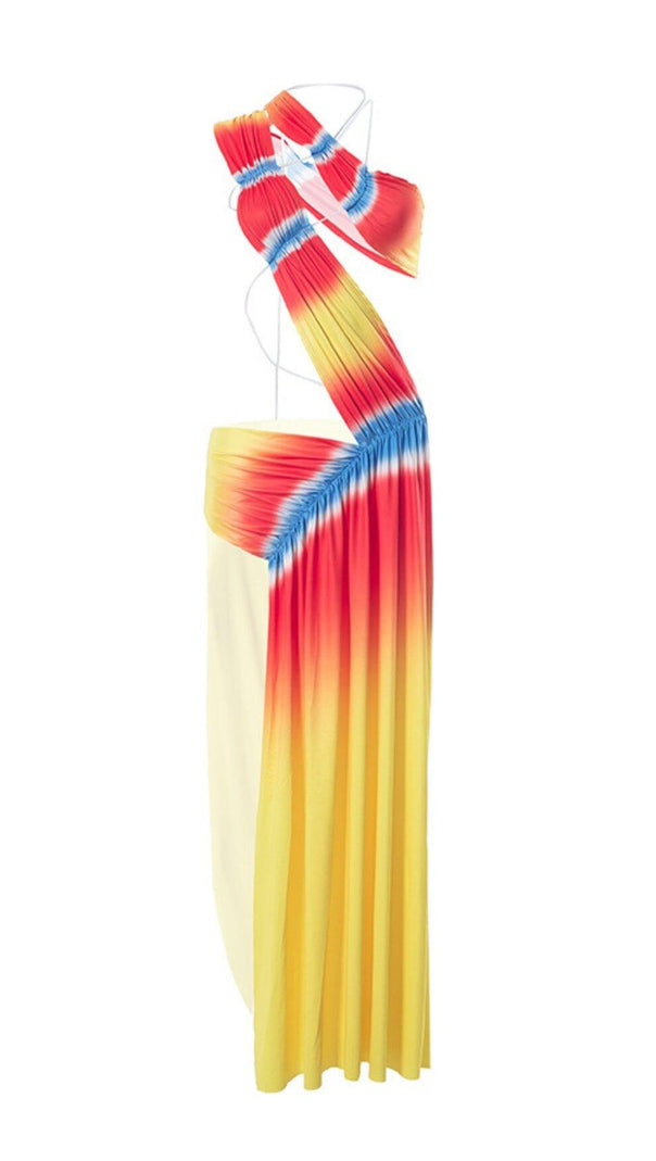AIIZIE ONE SHOULDER ASYMMETRIC CUTOUT DRESS IN YELLOW - product image