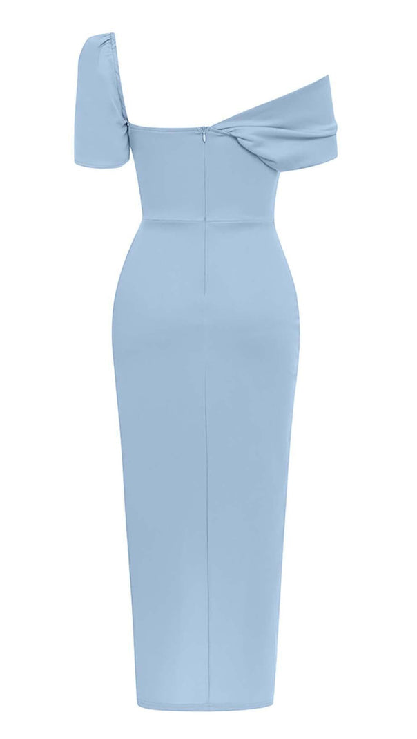 AIIZIE ONE SHOULDER BANDAGE MAXI DRESS IN LIGHT BLUE - product image