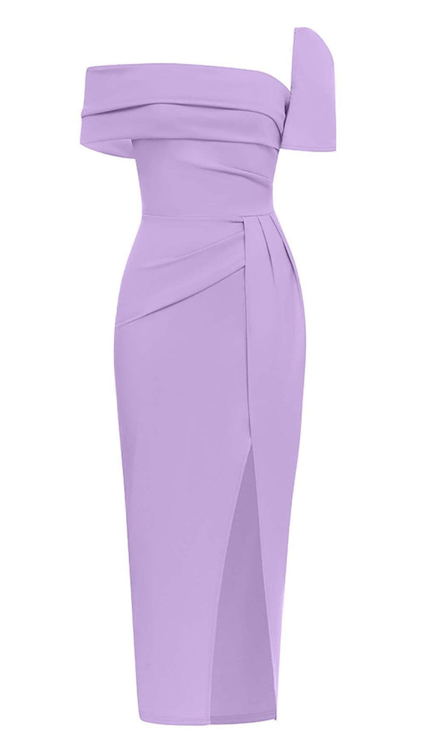 AIIZIE ONE SHOULDER BANDAGE MAXI DRESS IN PURPLE - product image