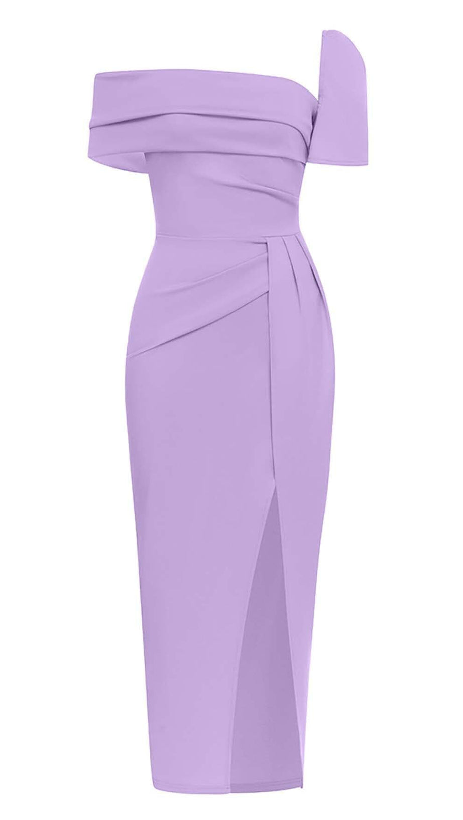 ONE SHOULDER BANDAGE MAXI DRESS IN PURPLE
