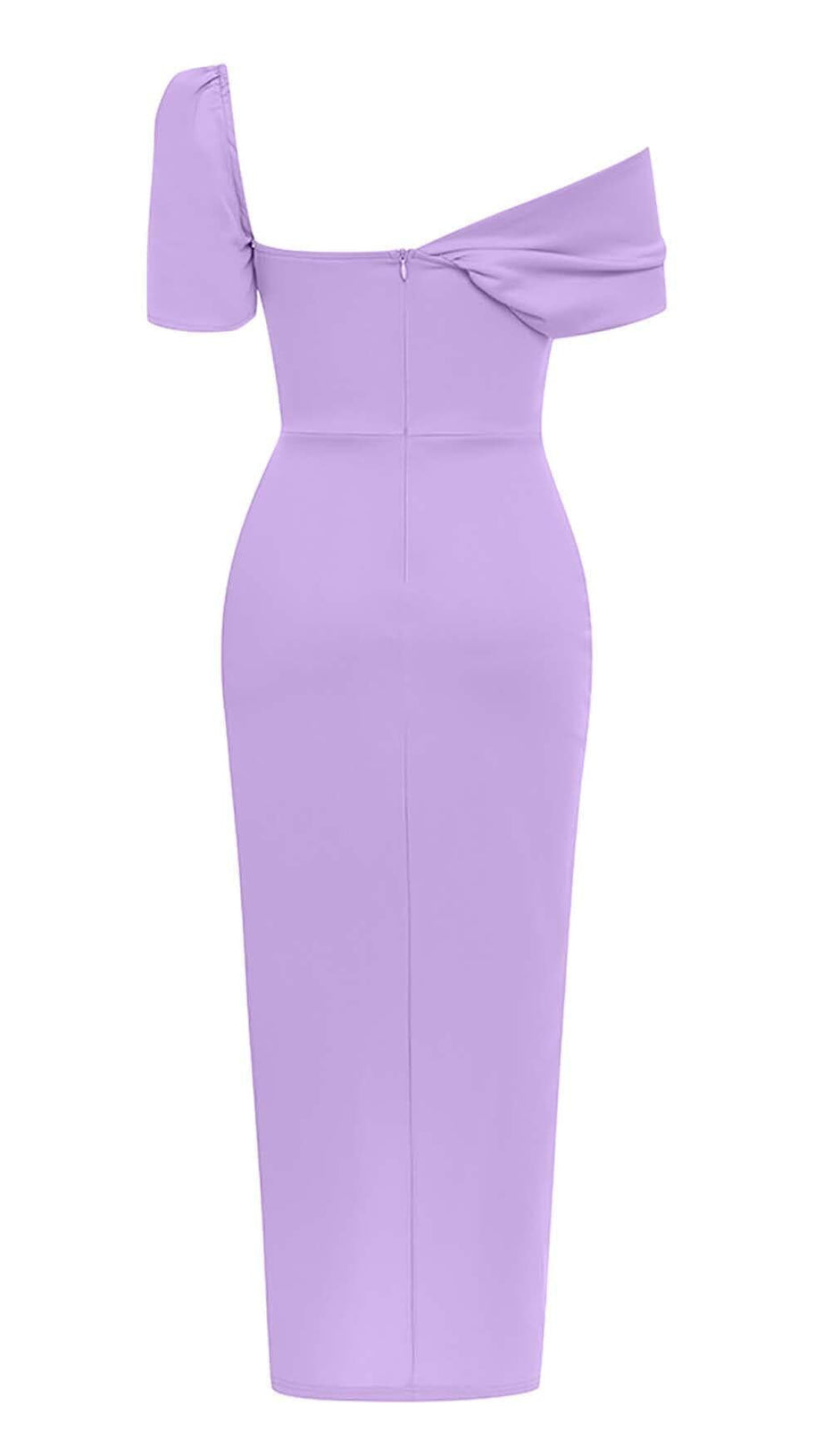 ABITO LUNGO MONOSPALLA CON FASCE VIOLA