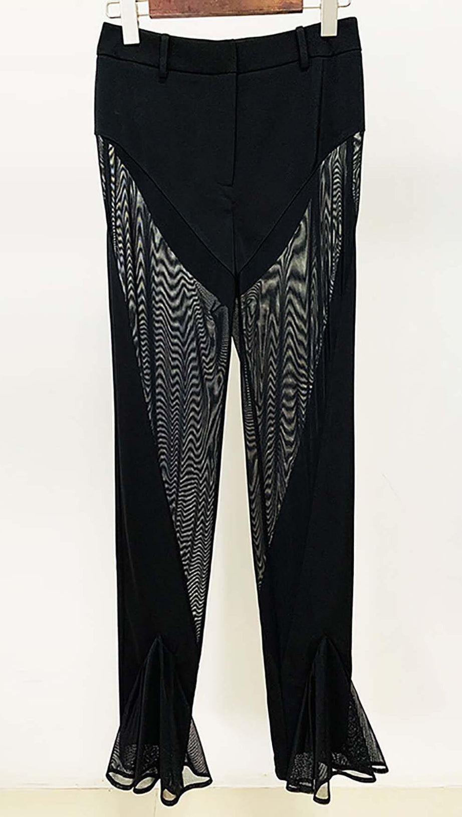 PANELED PERSPECTIVE JACKET SUIT IN BLACK