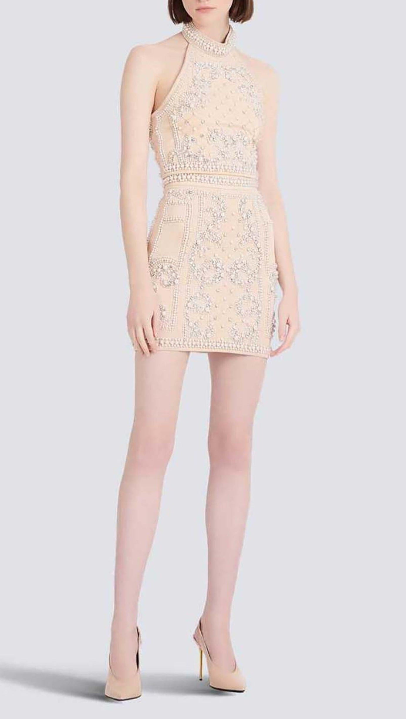 PEARL EMBROIDERED TWO PIECE SET IN IVORY