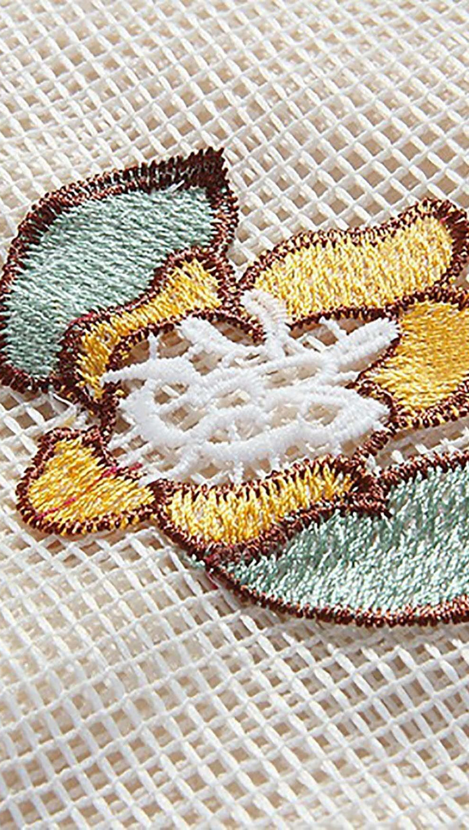 PETALS EMBROIDERED HEM MIDI DRESS