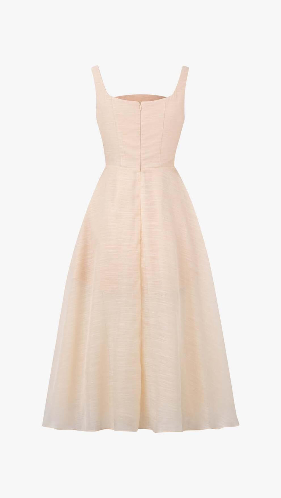 PLEATED CAMI SLIM MIDI DRESS IN WHITE