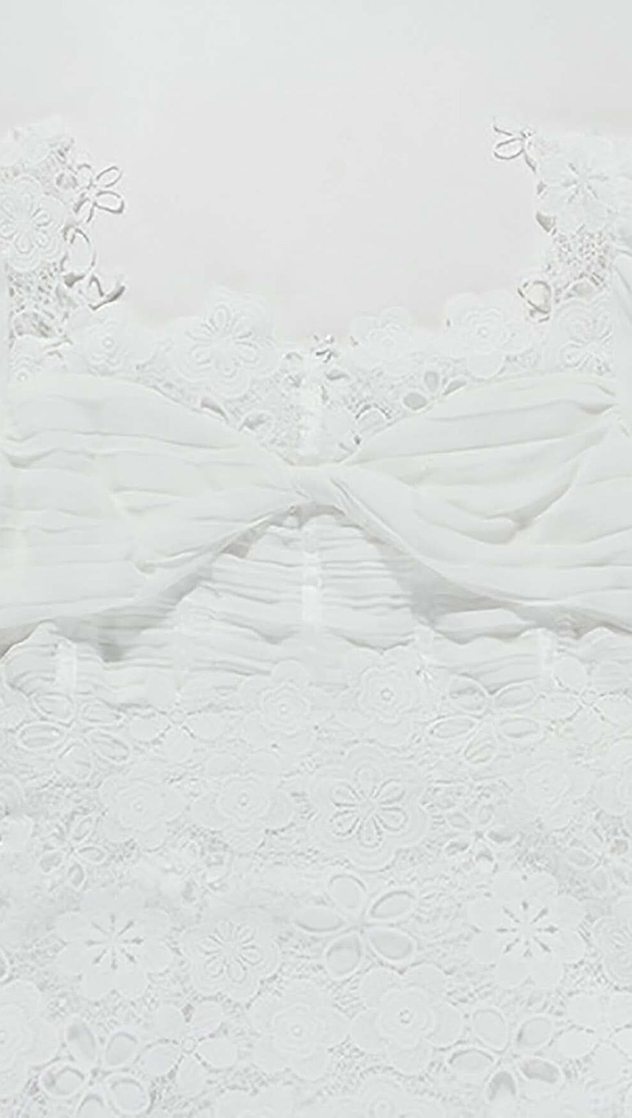 PUFF SLEEVE LACE MIDI DRESS IN WHITE