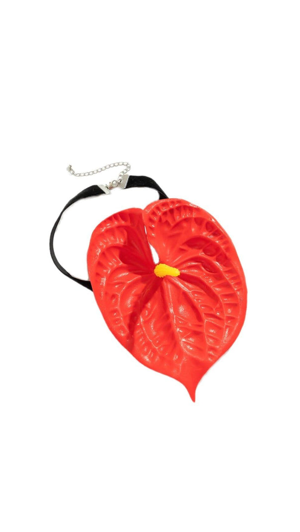 AIIZIE RED FLOWER VELVET CHOKER - product image