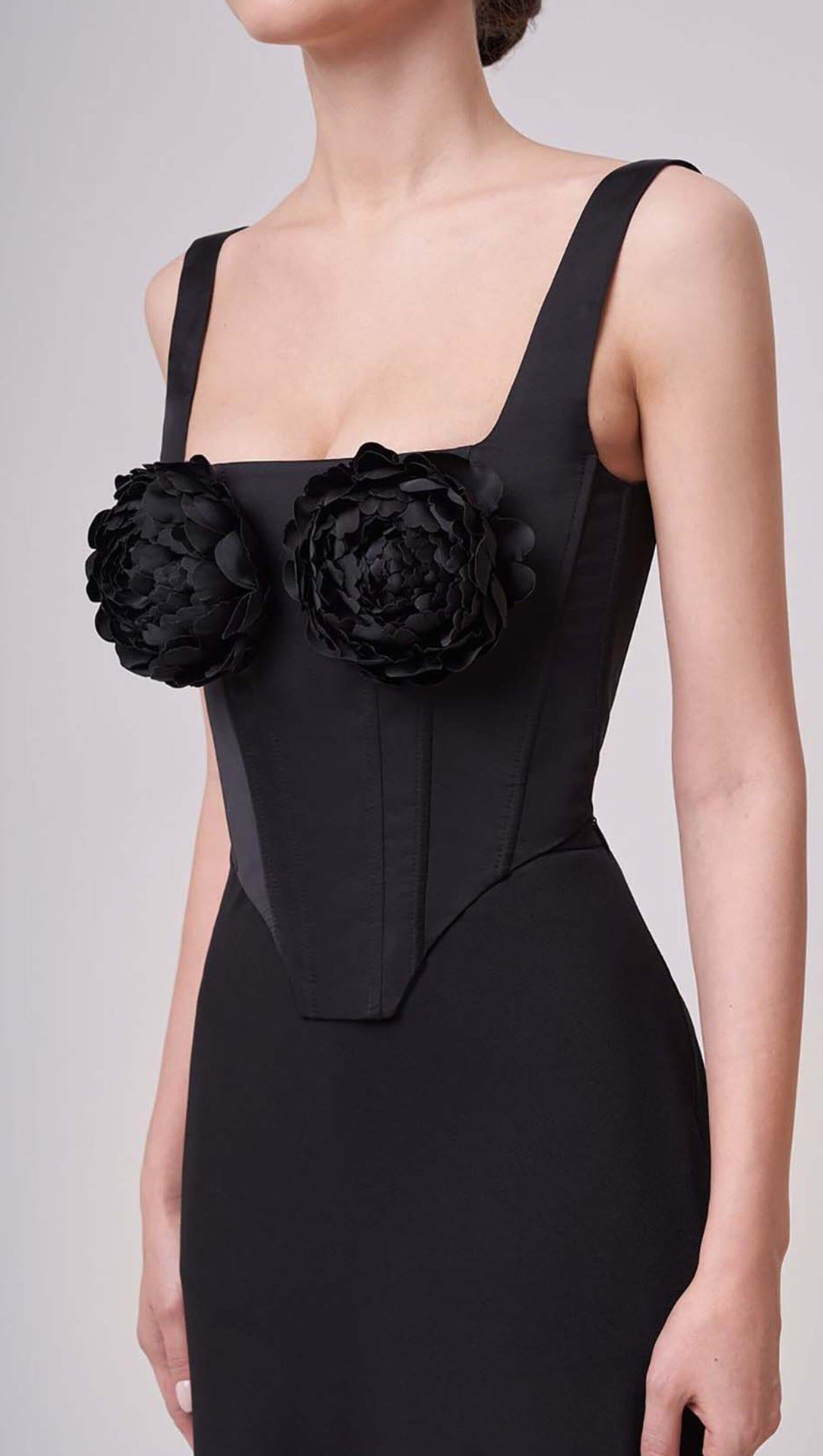 ROSES EMBELISHED CORSET TWO PIECES SET