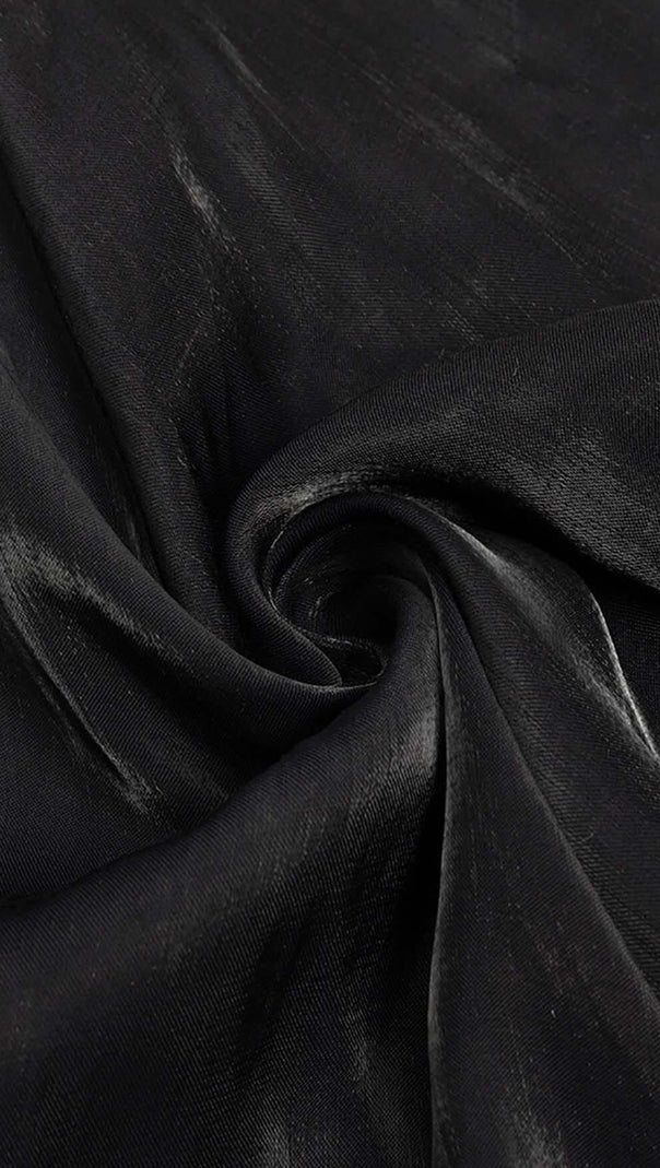 AIIZIE RUCHED OFF SLEEVE MAXI DRESS IN BLACK - product image