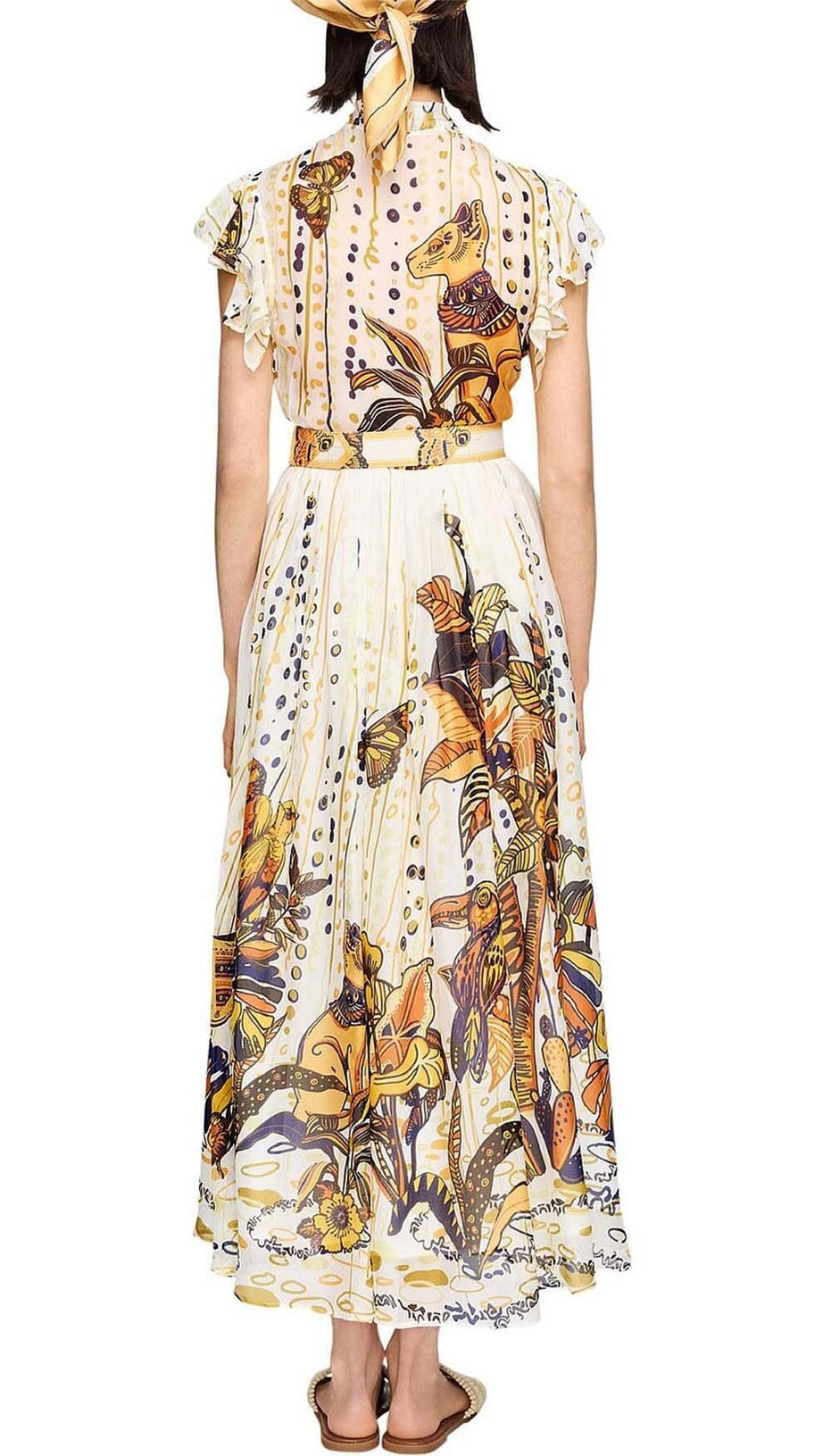 Lockeres Maxikleid mit Rüschenärmeln