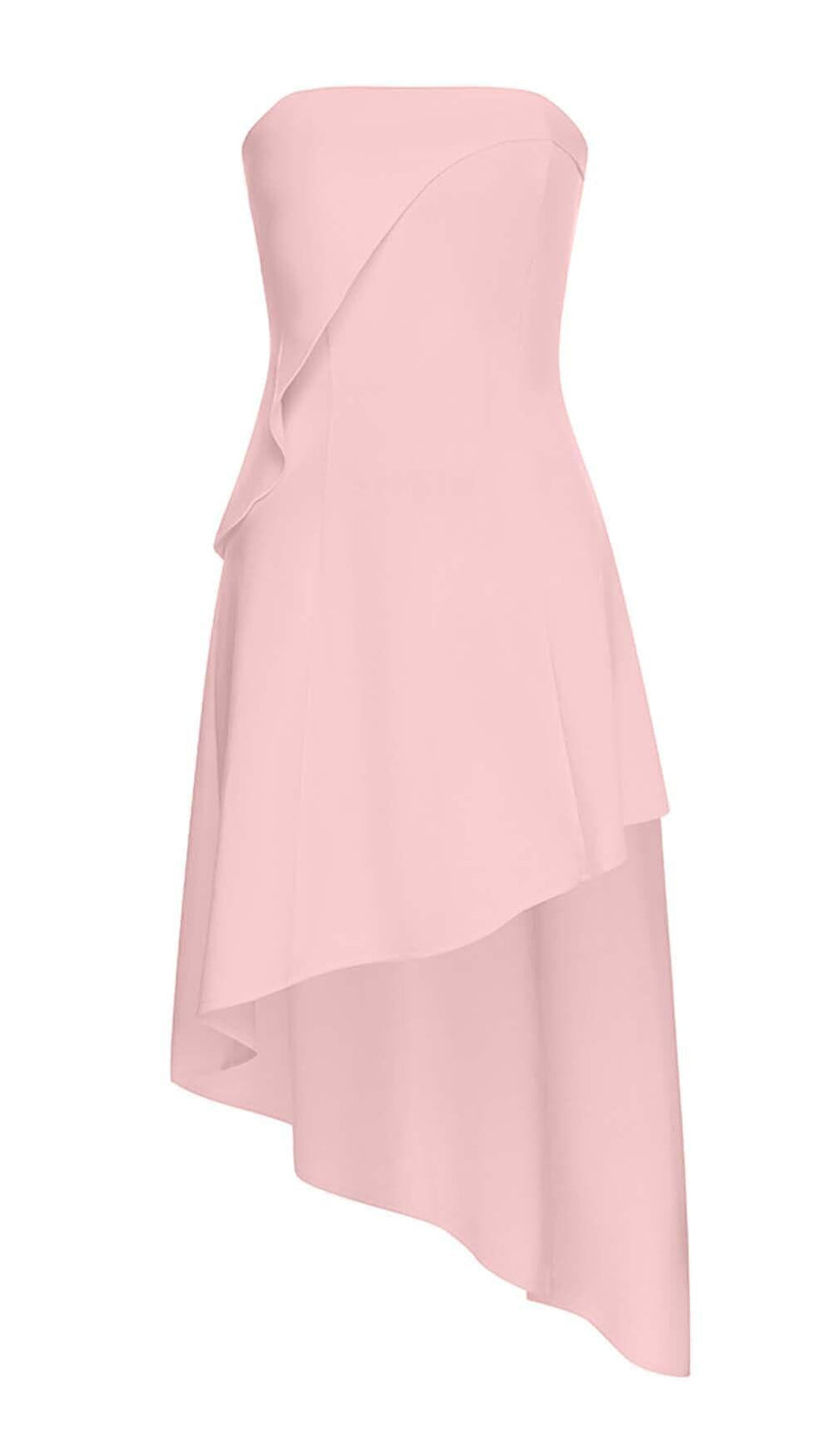 SLEEVELESS BANDEAU HIGH-LOW DRESS IN PINK