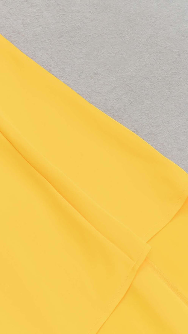 AIIZIE SLEEVELESS BANDEAU HIGH-LOW DRESS IN YELLOW - product image