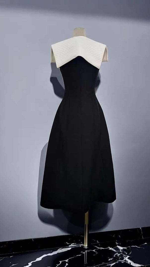 AIIZIE STITCHING A LINE MIDI DRESS IN BLACK - product image